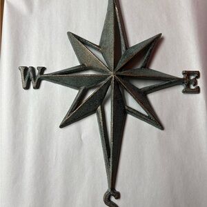 Rustic Metal Compass Wall Decor